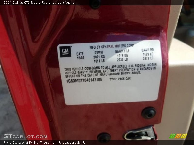 Red Line / Light Neutral 2004 Cadillac CTS Sedan