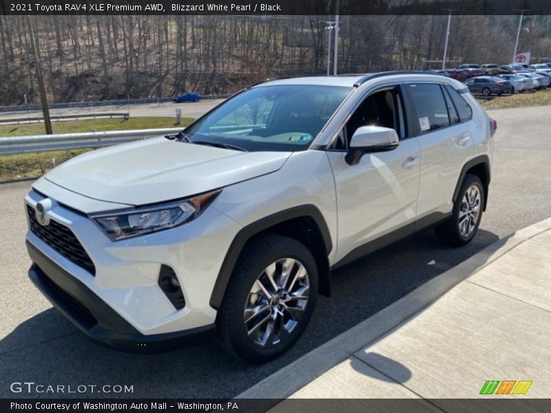 Blizzard White Pearl / Black 2021 Toyota RAV4 XLE Premium AWD