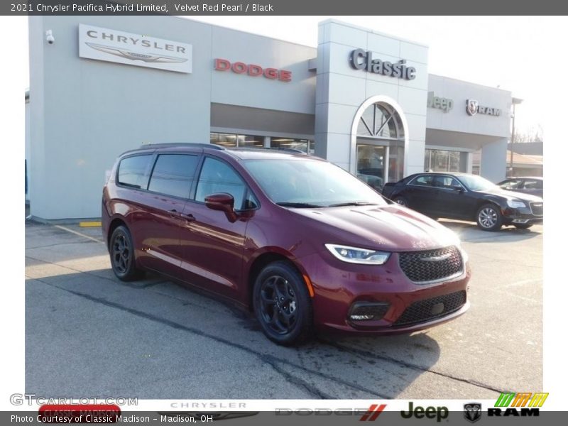 Velvet Red Pearl / Black 2021 Chrysler Pacifica Hybrid Limited