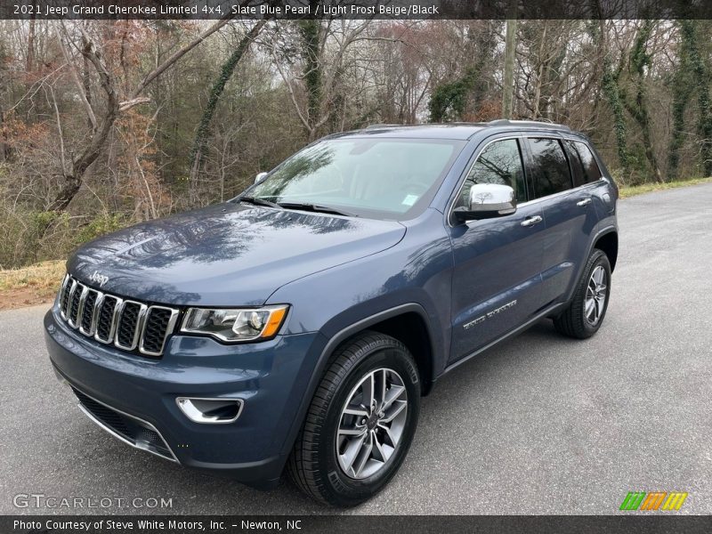 Slate Blue Pearl / Light Frost Beige/Black 2021 Jeep Grand Cherokee Limited 4x4