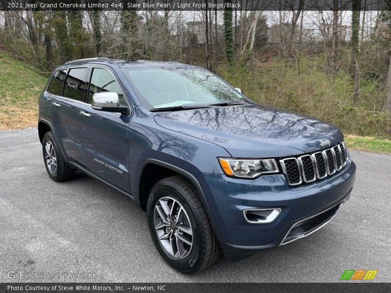 Slate Blue Pearl / Light Frost Beige/Black 2021 Jeep Grand Cherokee Limited 4x4