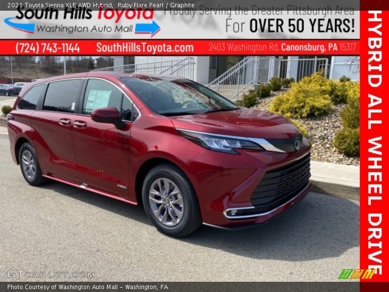 Ruby Flare Pearl / Graphite 2021 Toyota Sienna XLE AWD Hybrid