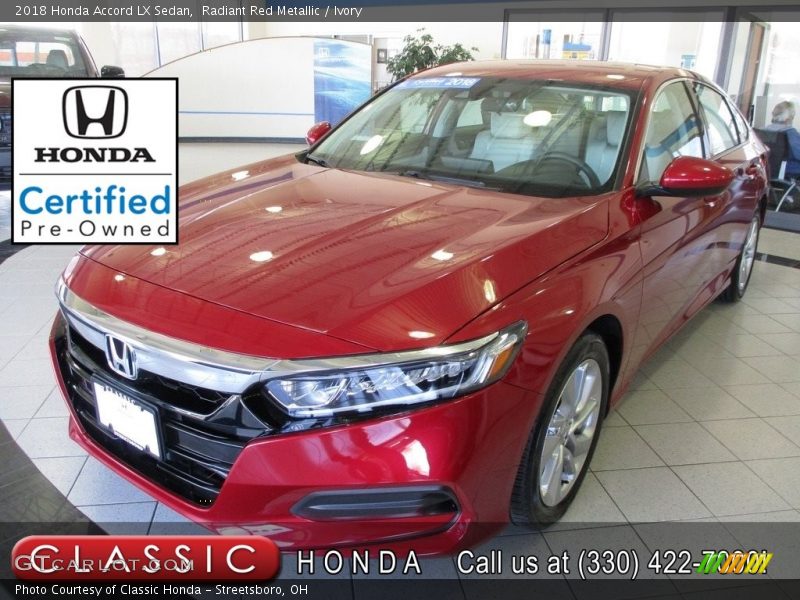 Radiant Red Metallic / Ivory 2018 Honda Accord LX Sedan