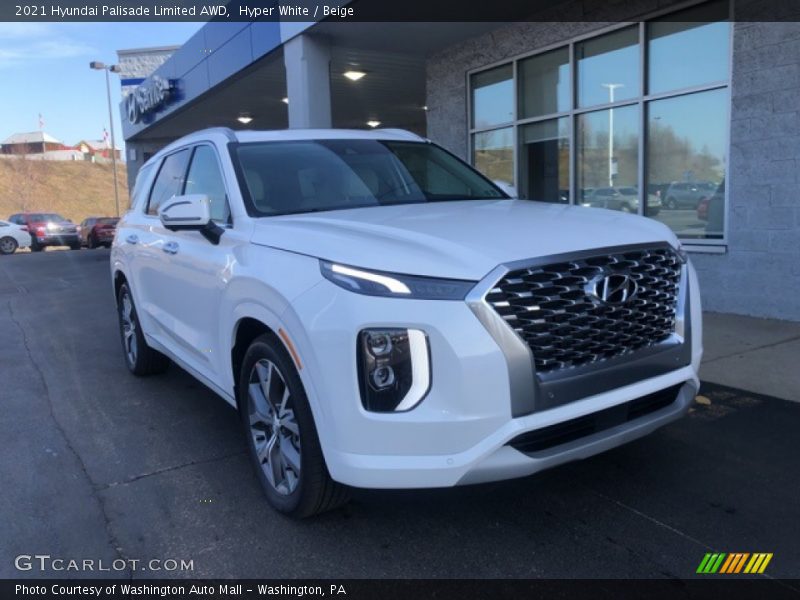 Hyper White / Beige 2021 Hyundai Palisade Limited AWD