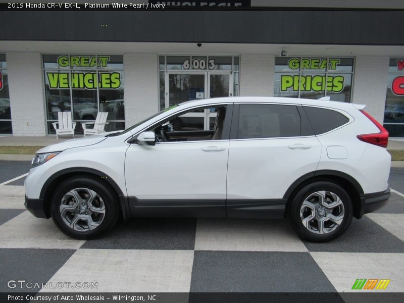 Platinum White Pearl / Ivory 2019 Honda CR-V EX-L