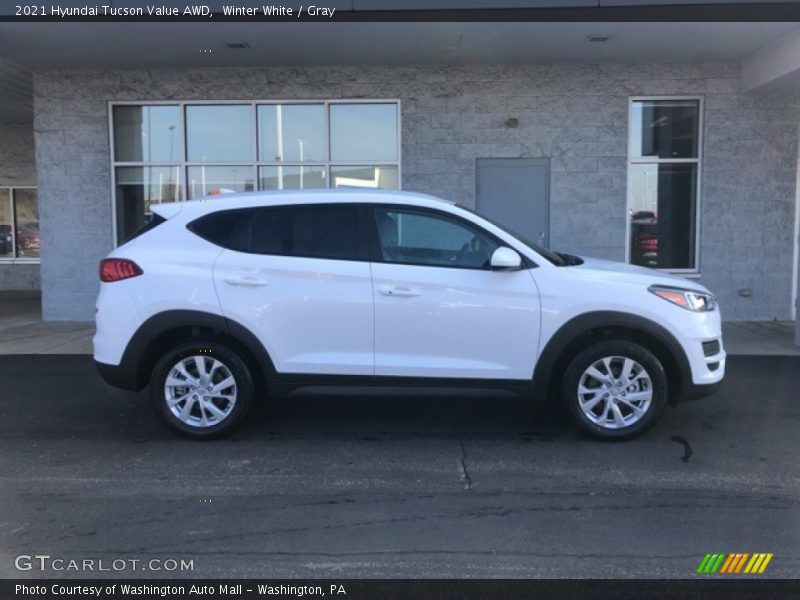 Winter White / Gray 2021 Hyundai Tucson Value AWD