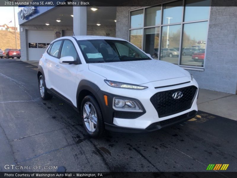Chalk White / Black 2021 Hyundai Kona SE AWD
