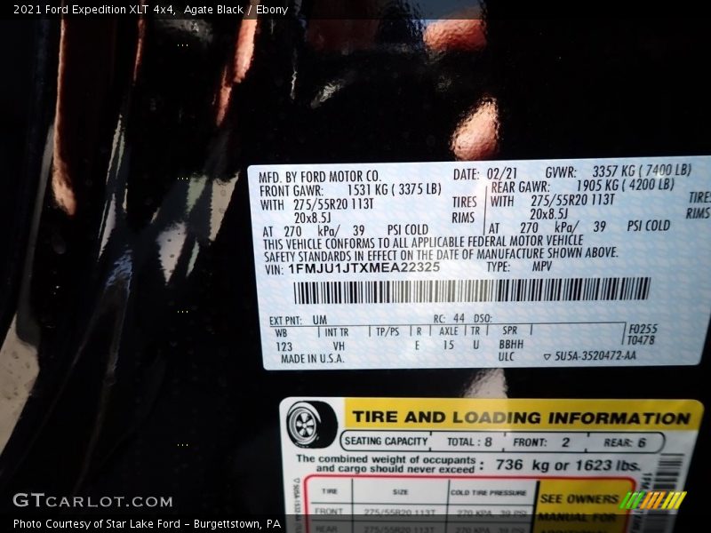 Agate Black / Ebony 2021 Ford Expedition XLT 4x4