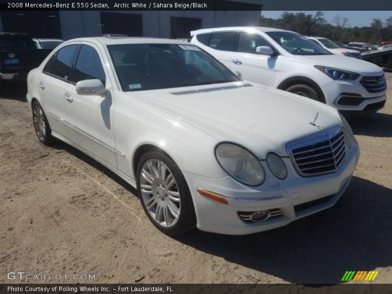 Arctic White / Sahara Beige/Black 2008 Mercedes-Benz E 550 Sedan