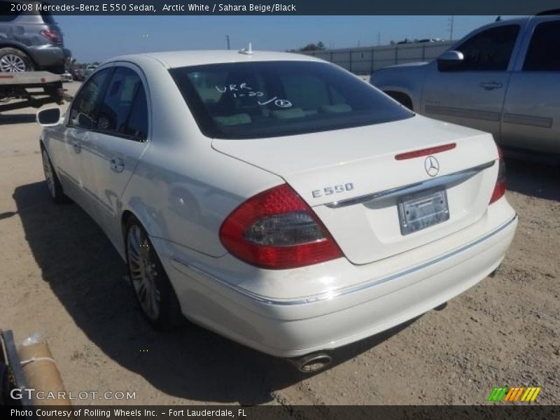 Arctic White / Sahara Beige/Black 2008 Mercedes-Benz E 550 Sedan