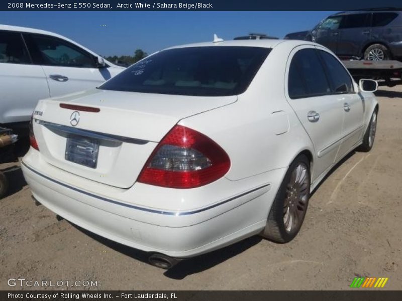 Arctic White / Sahara Beige/Black 2008 Mercedes-Benz E 550 Sedan