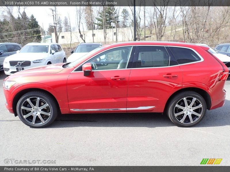 Fusion Red Metallic / Blonde 2018 Volvo XC60 T6 AWD Inscription