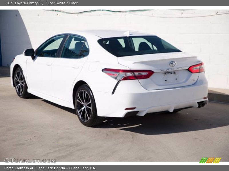 Super White / Black 2019 Toyota Camry SE