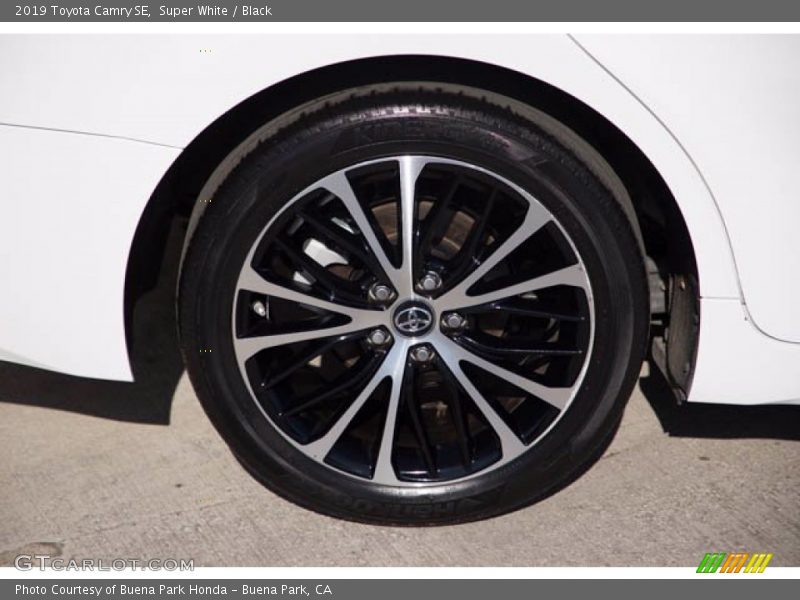 Super White / Black 2019 Toyota Camry SE