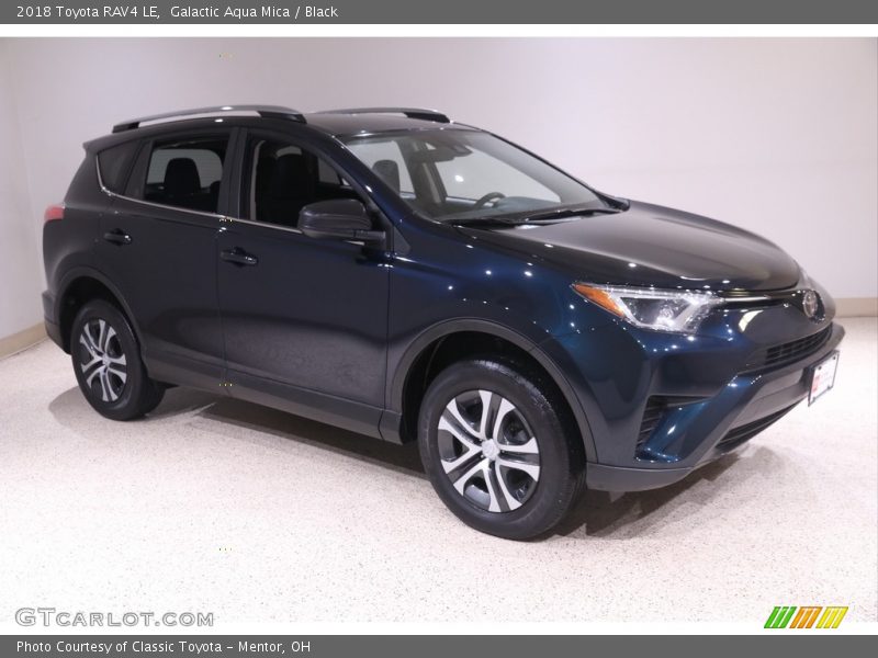 Galactic Aqua Mica / Black 2018 Toyota RAV4 LE
