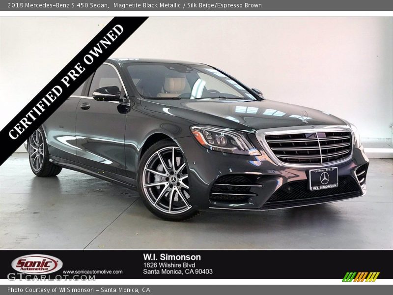 Magnetite Black Metallic / Silk Beige/Espresso Brown 2018 Mercedes-Benz S 450 Sedan