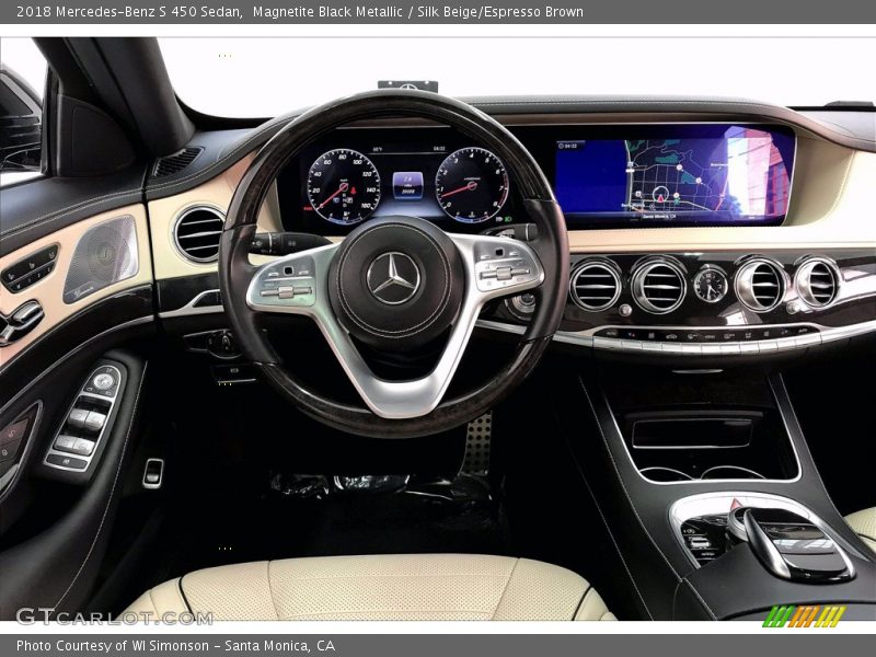 Magnetite Black Metallic / Silk Beige/Espresso Brown 2018 Mercedes-Benz S 450 Sedan