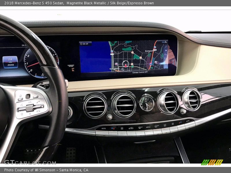 Magnetite Black Metallic / Silk Beige/Espresso Brown 2018 Mercedes-Benz S 450 Sedan