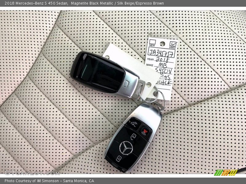 Magnetite Black Metallic / Silk Beige/Espresso Brown 2018 Mercedes-Benz S 450 Sedan