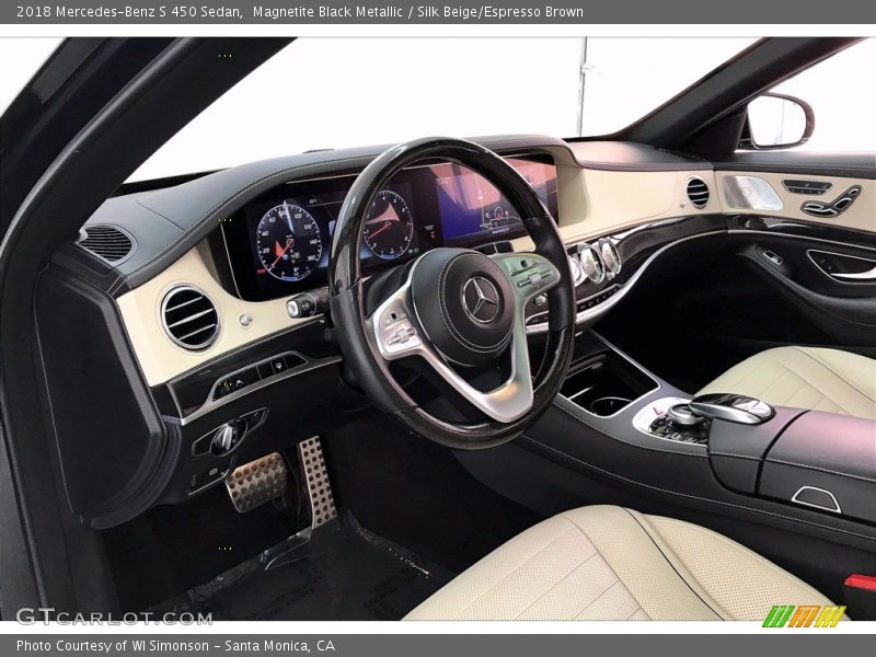 Magnetite Black Metallic / Silk Beige/Espresso Brown 2018 Mercedes-Benz S 450 Sedan