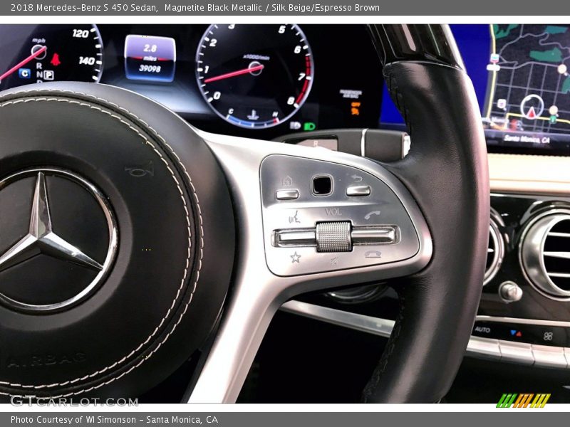 Magnetite Black Metallic / Silk Beige/Espresso Brown 2018 Mercedes-Benz S 450 Sedan