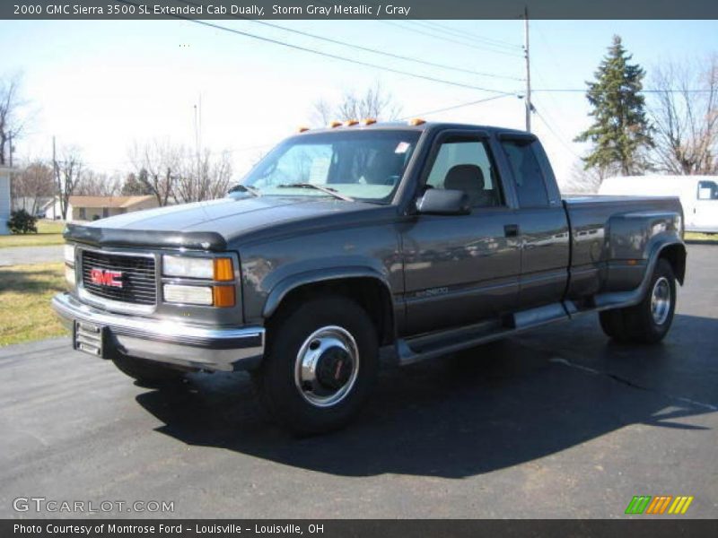 Storm Gray Metallic / Gray 2000 GMC Sierra 3500 SL Extended Cab Dually