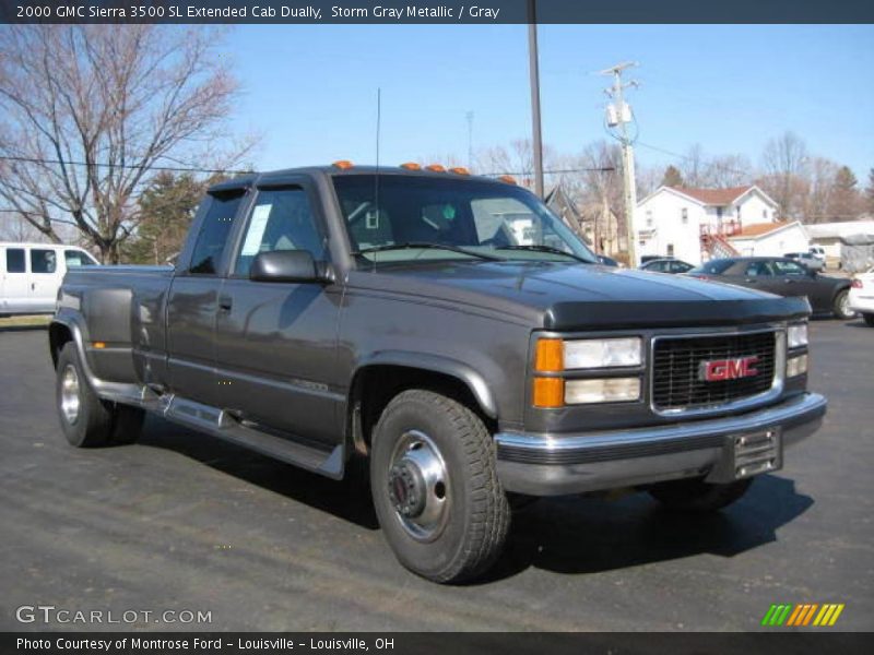 Storm Gray Metallic / Gray 2000 GMC Sierra 3500 SL Extended Cab Dually