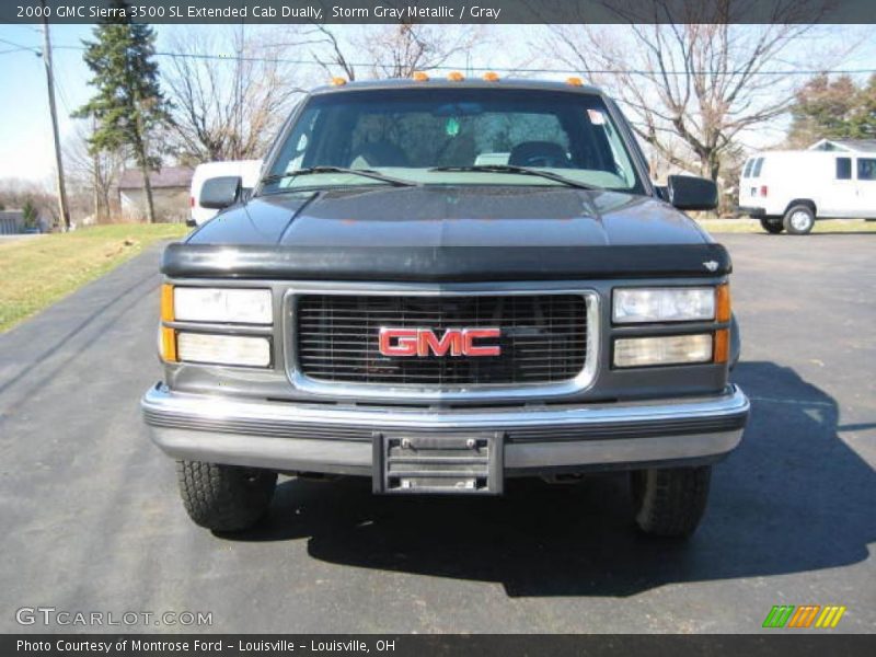 Storm Gray Metallic / Gray 2000 GMC Sierra 3500 SL Extended Cab Dually