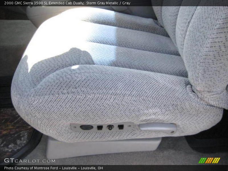 Storm Gray Metallic / Gray 2000 GMC Sierra 3500 SL Extended Cab Dually