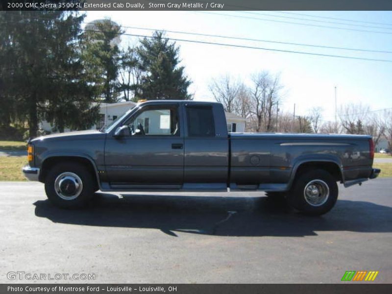 Storm Gray Metallic / Gray 2000 GMC Sierra 3500 SL Extended Cab Dually