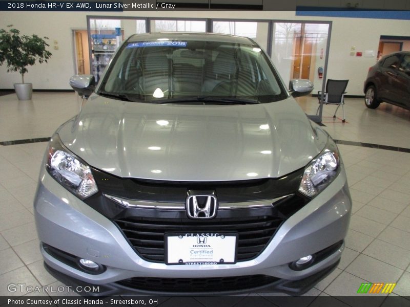 Lunar Silver Metallic / Gray 2018 Honda HR-V EX AWD