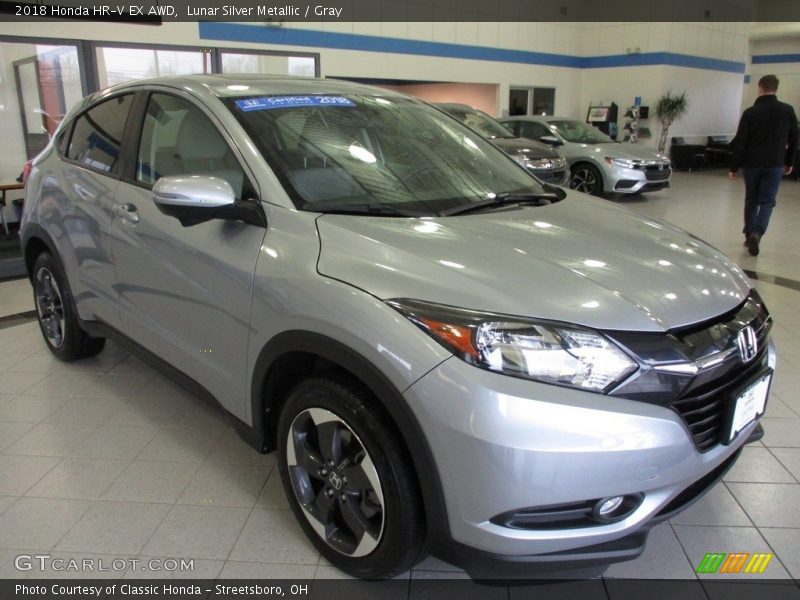 Lunar Silver Metallic / Gray 2018 Honda HR-V EX AWD