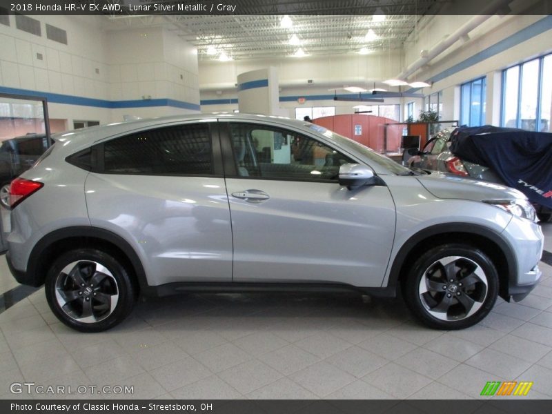Lunar Silver Metallic / Gray 2018 Honda HR-V EX AWD