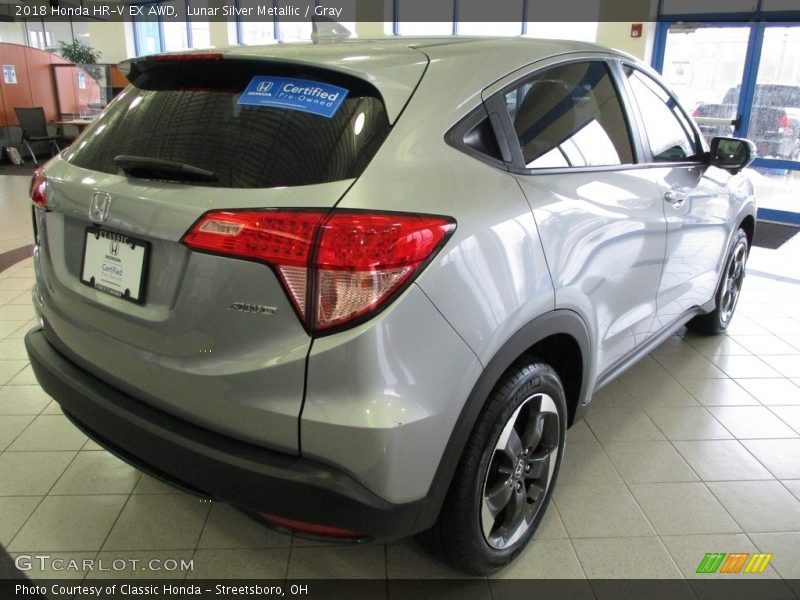 Lunar Silver Metallic / Gray 2018 Honda HR-V EX AWD