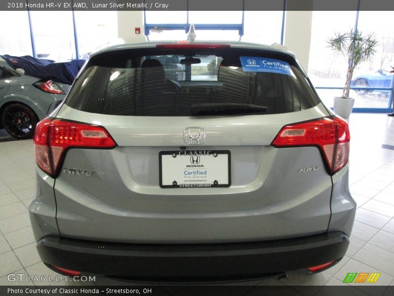 Lunar Silver Metallic / Gray 2018 Honda HR-V EX AWD
