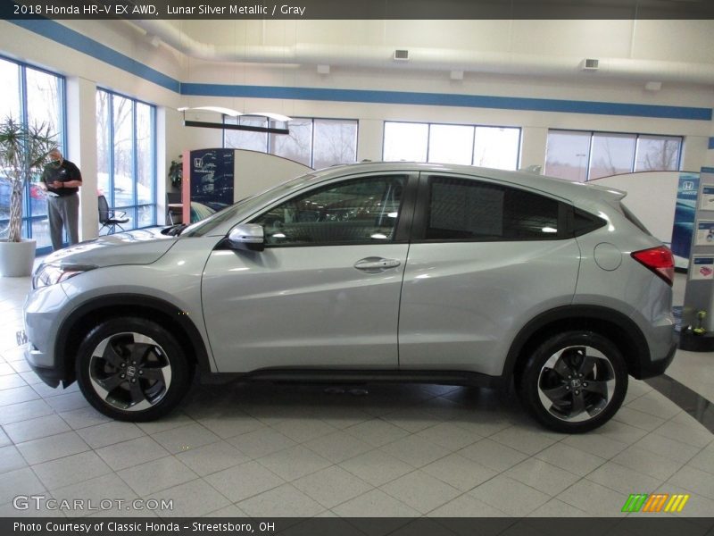 Lunar Silver Metallic / Gray 2018 Honda HR-V EX AWD