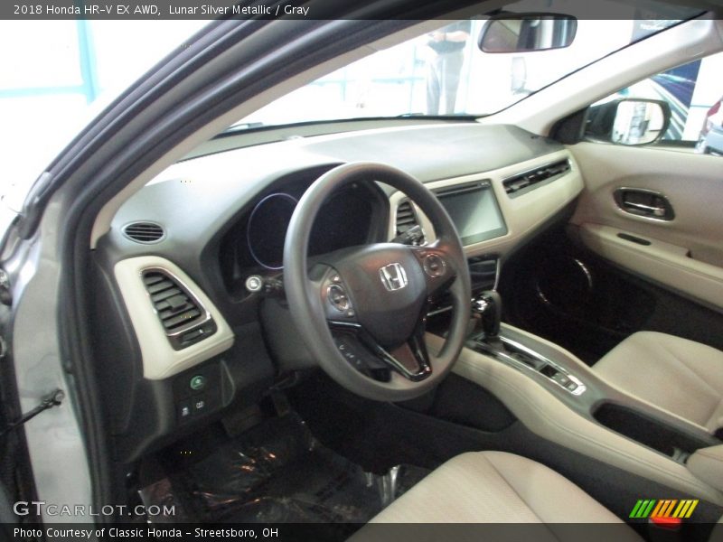 Lunar Silver Metallic / Gray 2018 Honda HR-V EX AWD