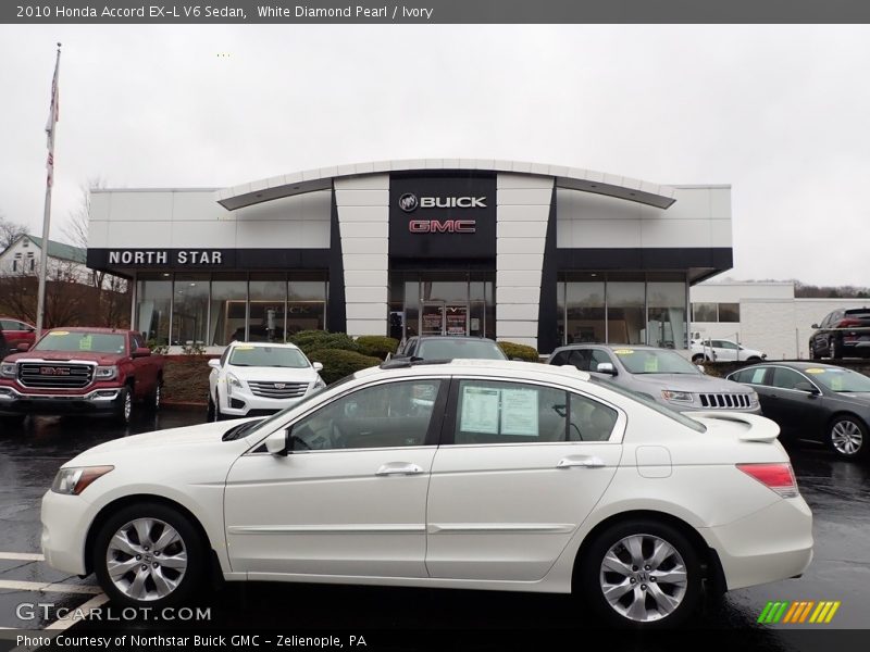 White Diamond Pearl / Ivory 2010 Honda Accord EX-L V6 Sedan