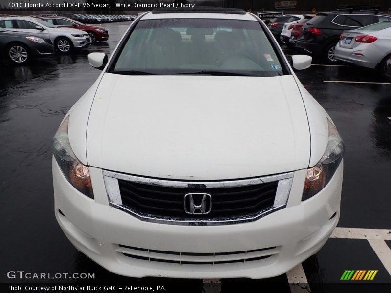White Diamond Pearl / Ivory 2010 Honda Accord EX-L V6 Sedan