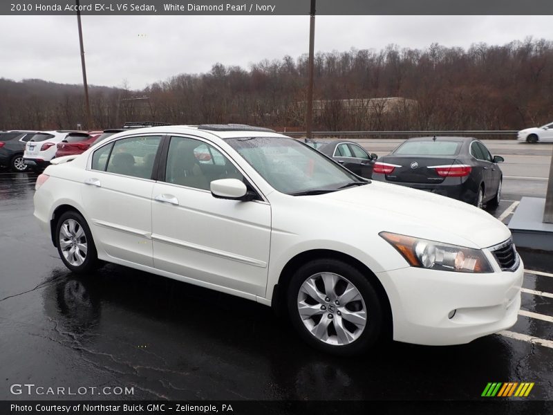 White Diamond Pearl / Ivory 2010 Honda Accord EX-L V6 Sedan