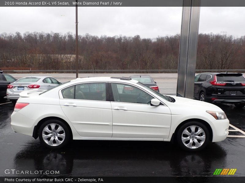White Diamond Pearl / Ivory 2010 Honda Accord EX-L V6 Sedan