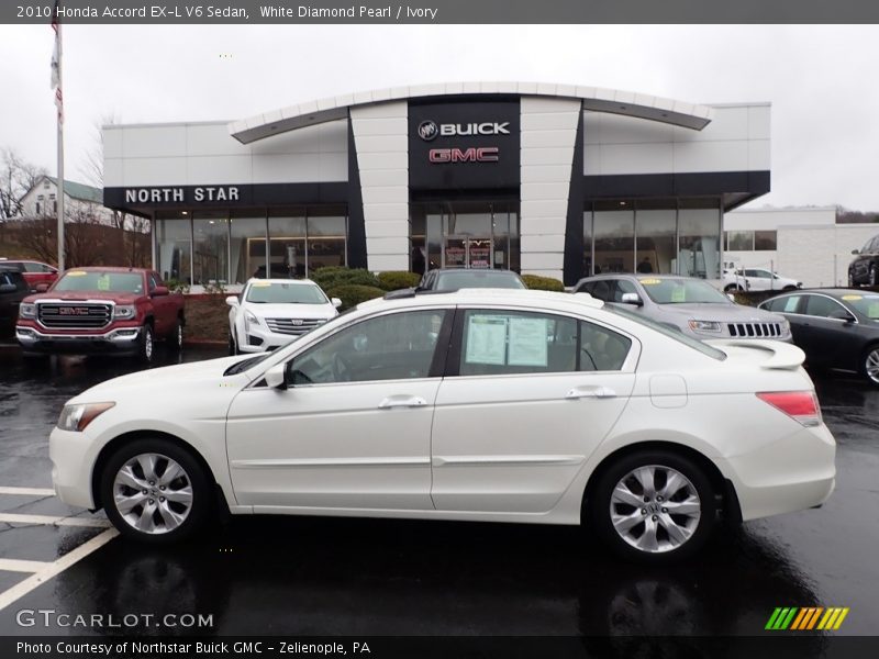 White Diamond Pearl / Ivory 2010 Honda Accord EX-L V6 Sedan
