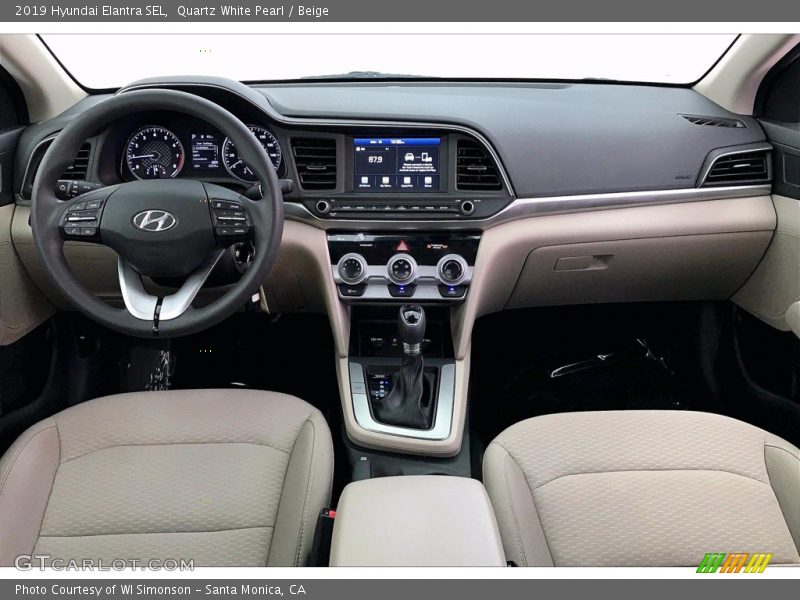 Quartz White Pearl / Beige 2019 Hyundai Elantra SEL
