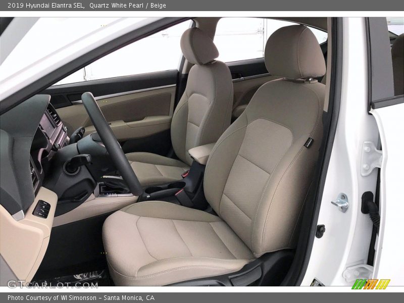 Quartz White Pearl / Beige 2019 Hyundai Elantra SEL