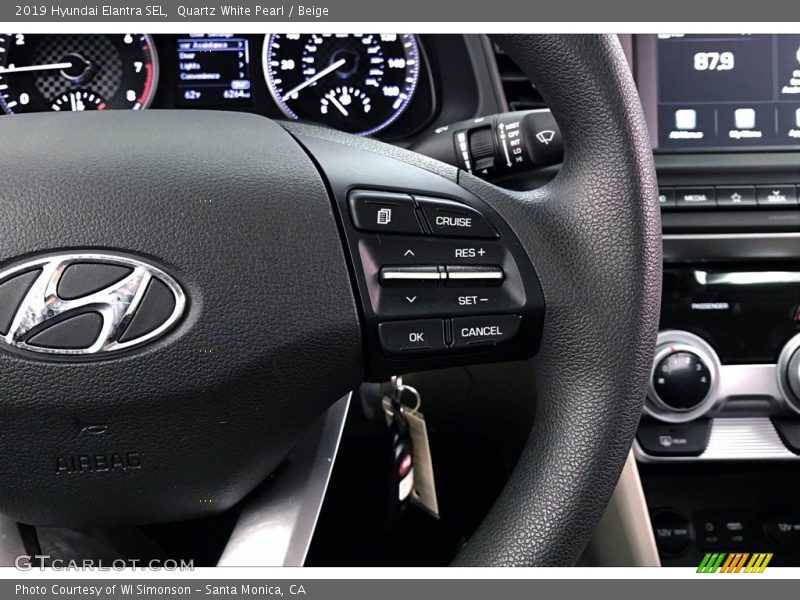 Quartz White Pearl / Beige 2019 Hyundai Elantra SEL