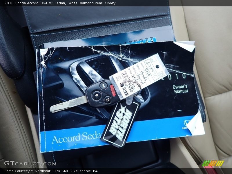 White Diamond Pearl / Ivory 2010 Honda Accord EX-L V6 Sedan