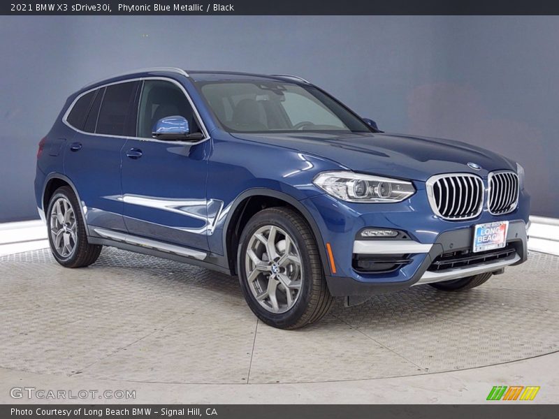 Phytonic Blue Metallic / Black 2021 BMW X3 sDrive30i