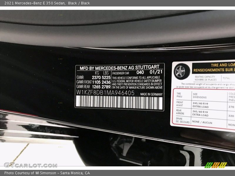Black / Black 2021 Mercedes-Benz E 350 Sedan