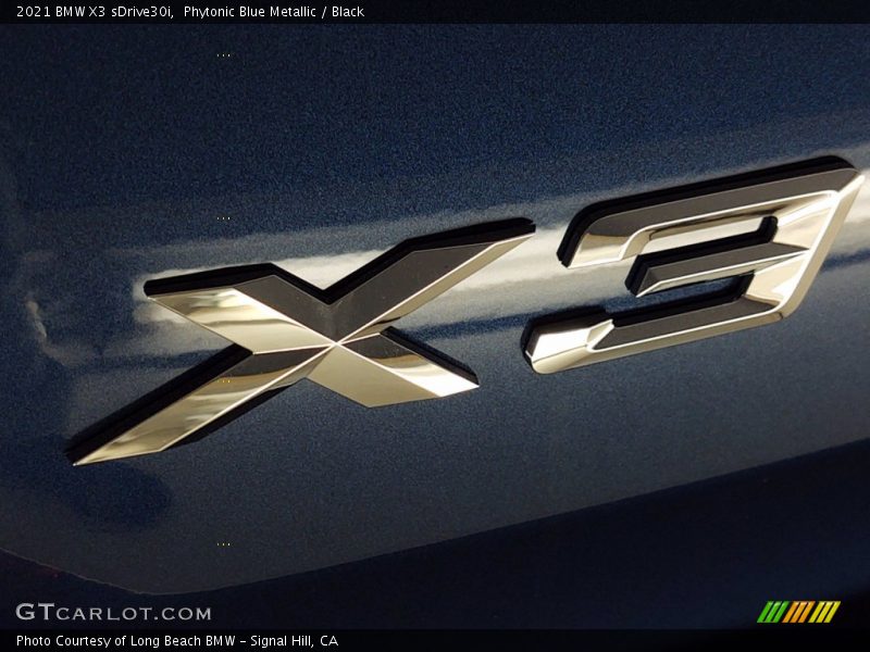 Phytonic Blue Metallic / Black 2021 BMW X3 sDrive30i