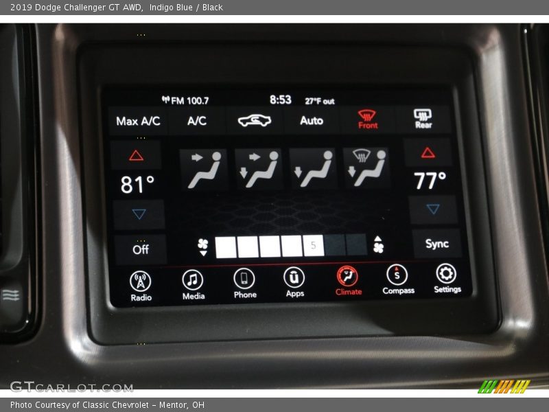 Indigo Blue / Black 2019 Dodge Challenger GT AWD